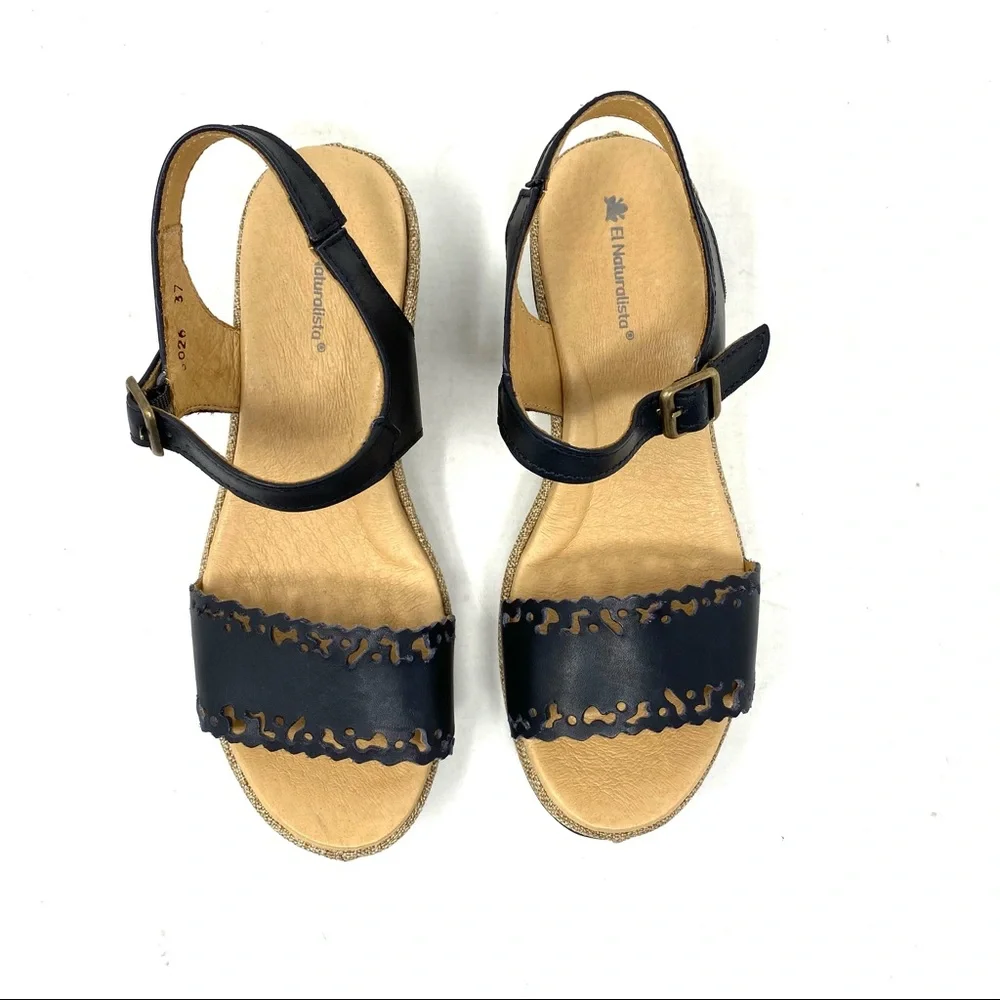 El Naturalista 5026 Leaves Leather sandals black - Picture 3 of 10